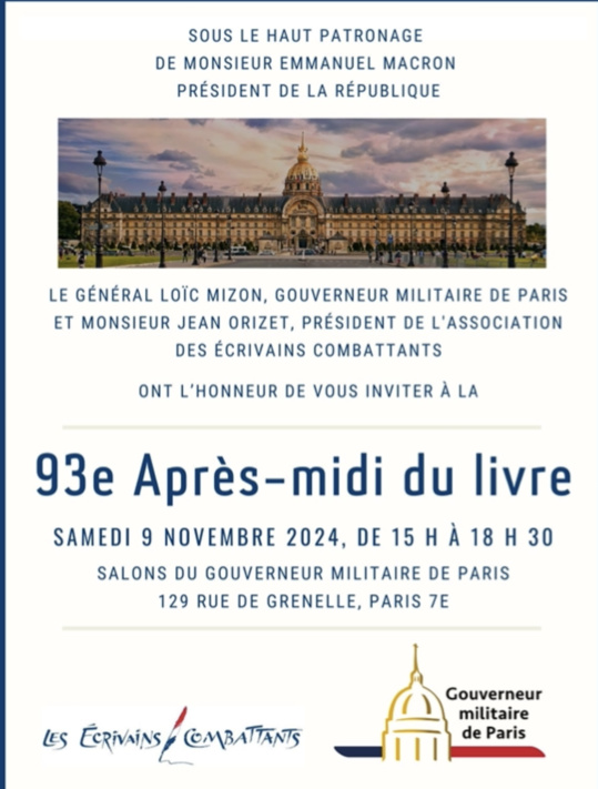 AGENDA - Apres Midi du Livre des Ecrivains Combattants  PARIS